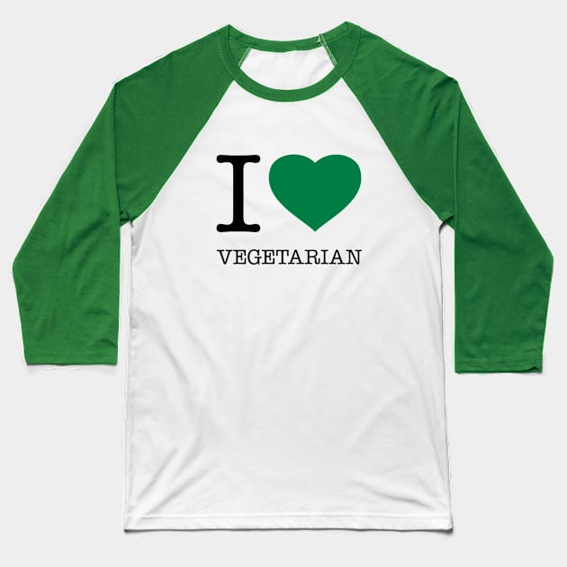 I LOVE VEGETARIAN Baseball T-Shirt by eyesblau